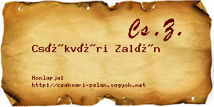 Csákvári Zalán névjegykártya